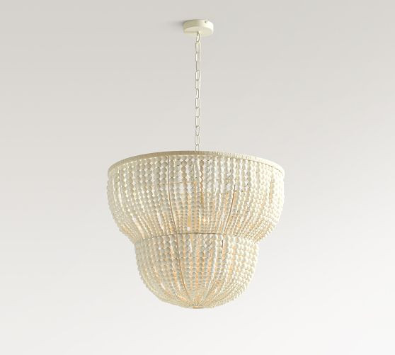 Bristol Wood Bead 2-Tier Chandelier (30") | Pottery Barn CA