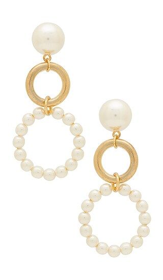 Double Drop Earrings in Gold & Pearl | Revolve Clothing (Global)