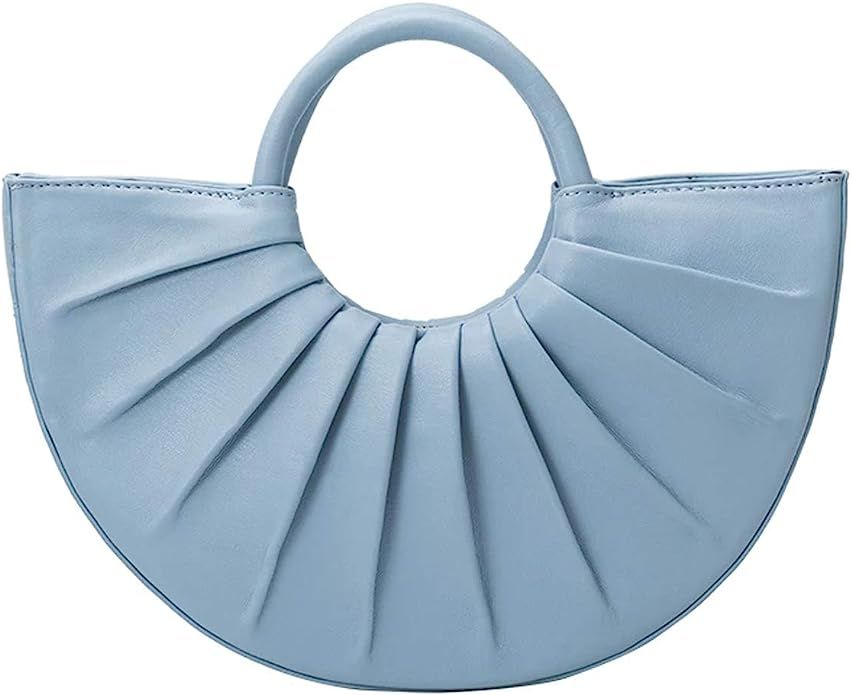 Melie Bianco Karlie Vegan Leather Semi Circle Top Handle Crossbody Bag | Amazon (US)