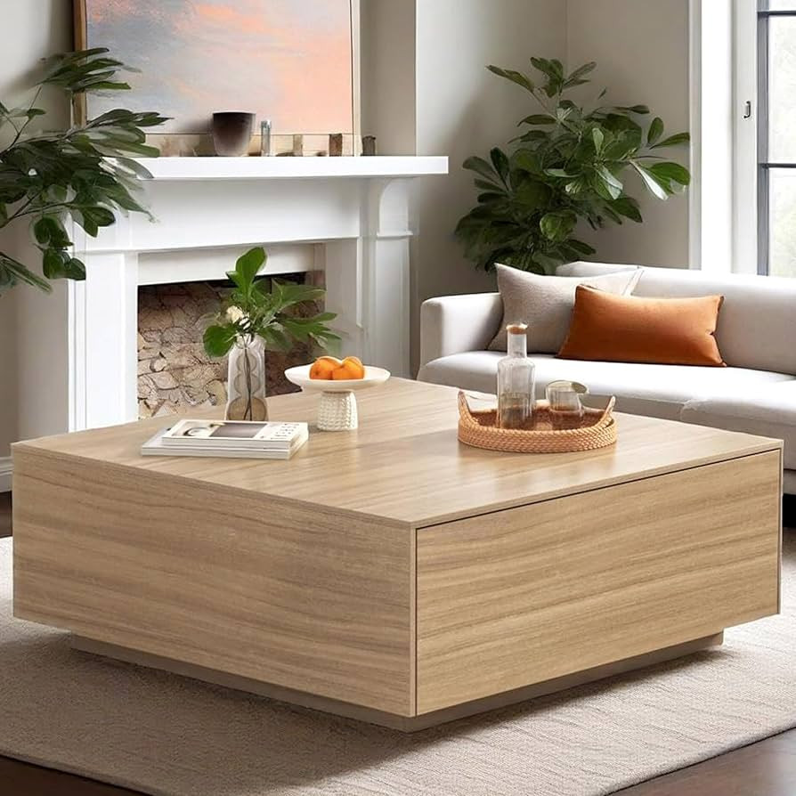 47” Square Coffee Table with Storage, 47" D x 47" W x 17" H Modern Large Square Center Table wi... | Amazon (US)