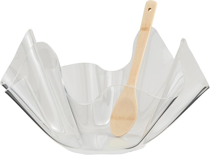 Mud Pie 9" x 16" dia | spoon 11" Acrylic Ruffle Bowl Set, Clear | Amazon (US)