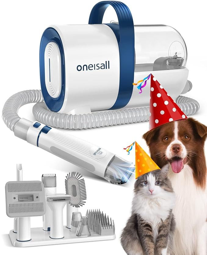 oneisall Dog Hair Vacuum & Dog Grooming Kit, Pet Grooming Vacuum with Nail Grinder, 1.5L Dust Cup... | Amazon (US)