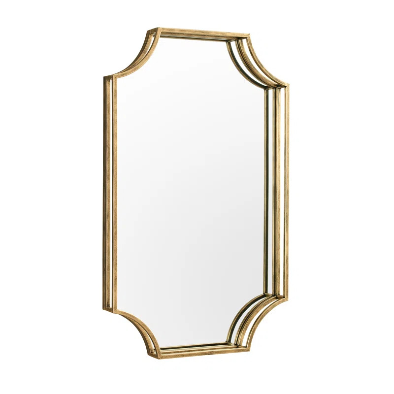 Derby Notched Corner Glam Distressed Vanity Mirror | Wayfair North America