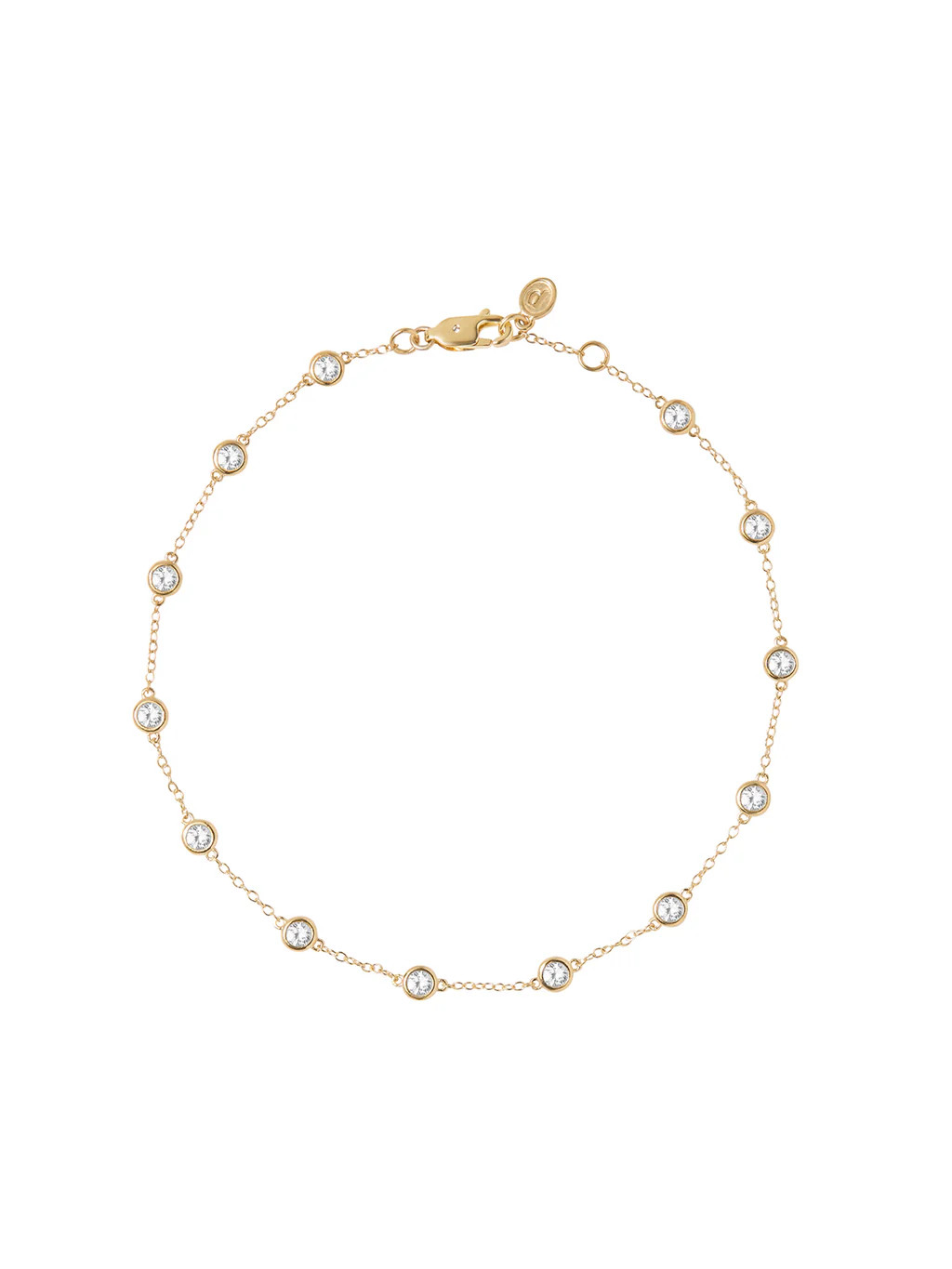 CLEMENCE, LAB WHITE SAPPHIRE ANKLET, GOLD | Dorsey