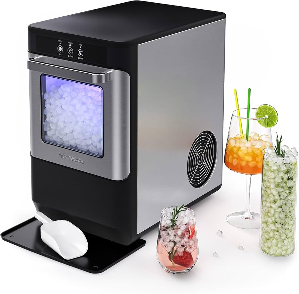 hOmeLabs Countertop Nugget Ice Maker - Stainless Steel with Touch Screen - Portable and Compact -... | Amazon (US)