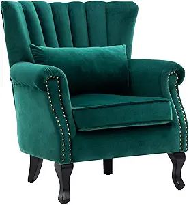 Hyfirm Accent Chairs for Living Room Mid Century Modern Reading Arm Chair for Bedroom, Velvet Uph... | Amazon (US)