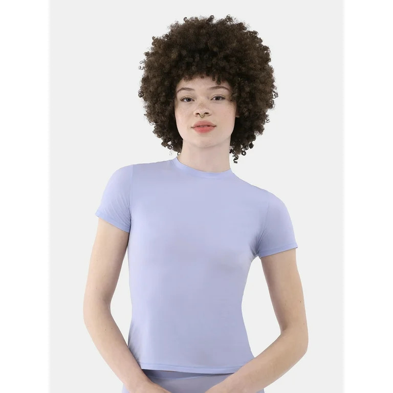 No Boundaries Women's Fit Stretch Short Sleeve T-Shirt, Sizes XS-3XL - Walmart.com | Walmart (US)