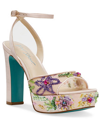 Betsey Johnson Women's Viven Jeweled Platform Dress Sandals - Macy's | Macy's