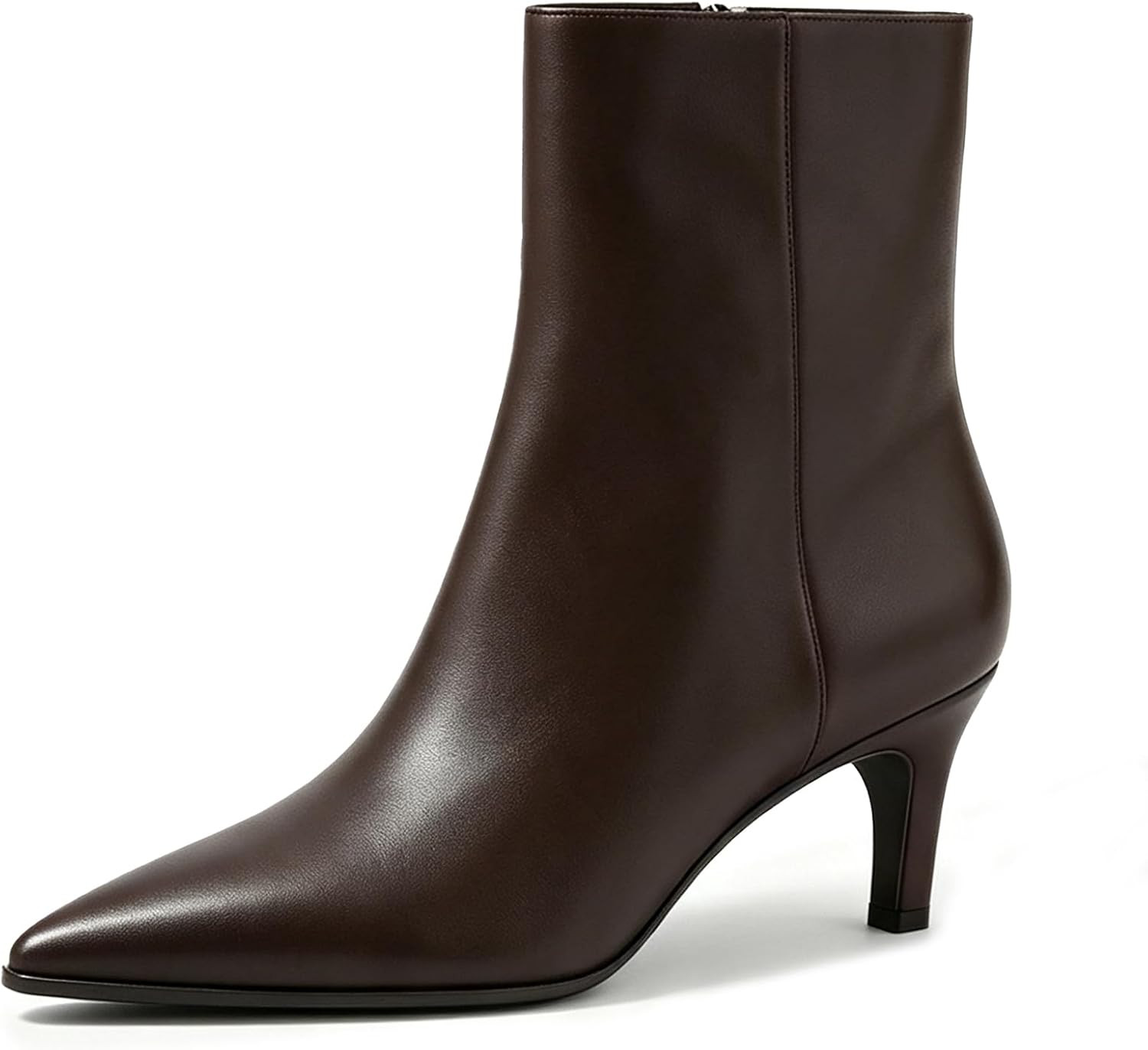 Ankle Boots Women Pointed Toe Low Heel Short Booties Side Zipper | Amazon (US)