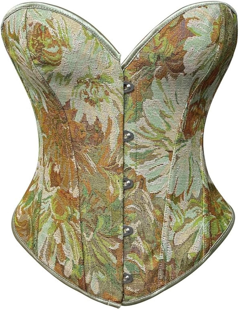Alivila.Y Fashion Womens Vintage Floral Denim Overbust Corset Bustier Top | Amazon (US)
