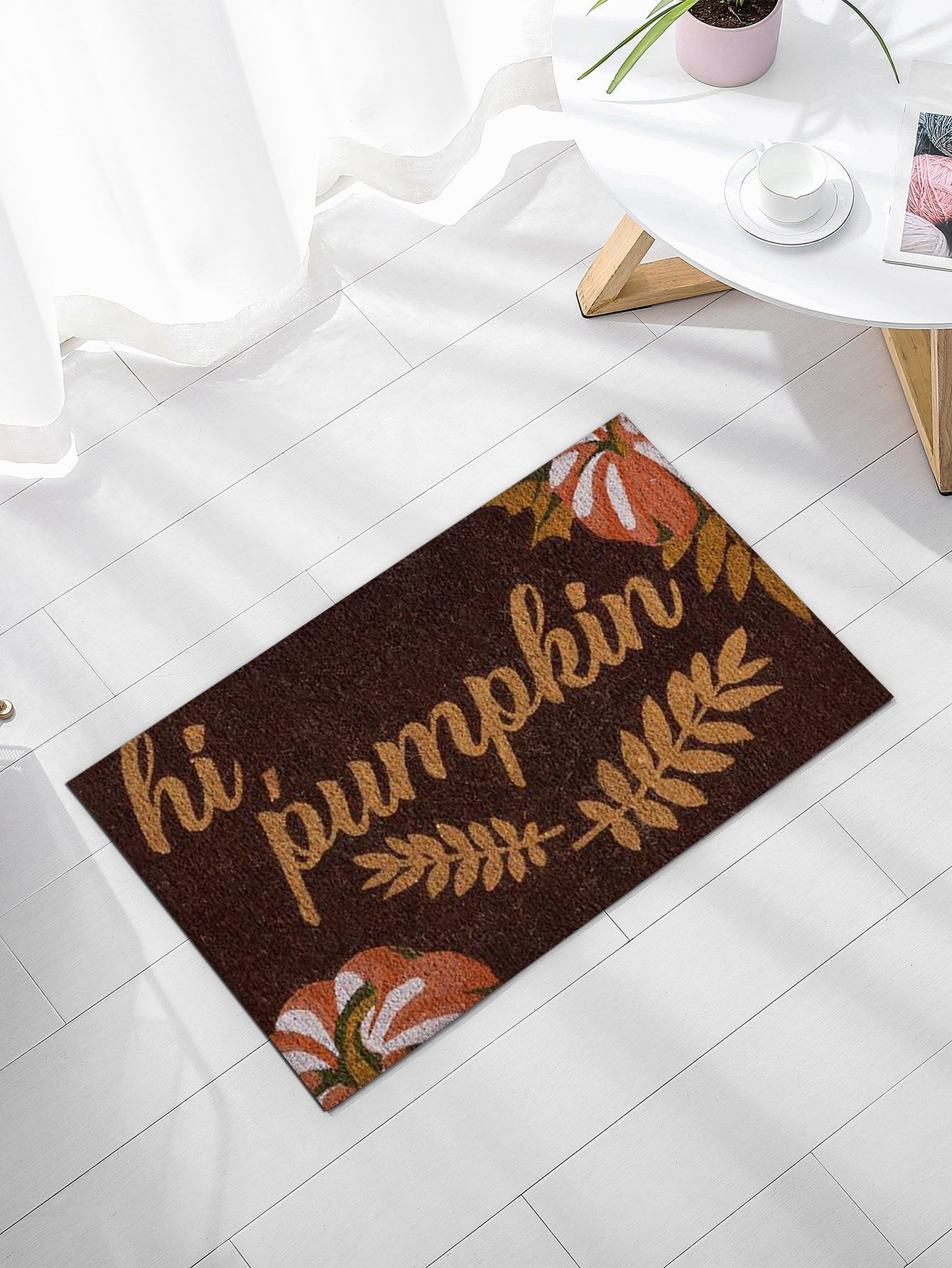 Pumpkin Print Floor Mat | SHEIN