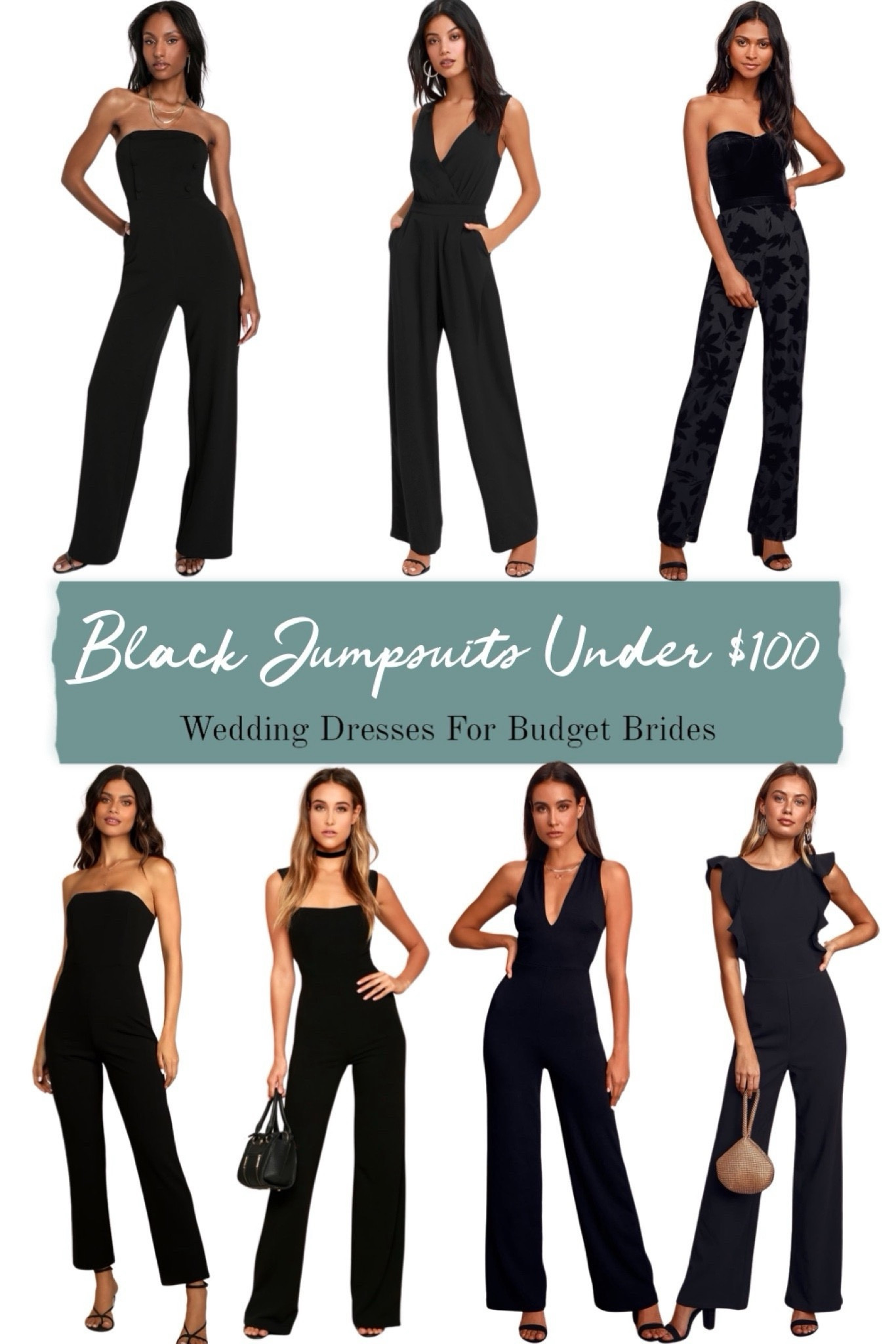 Best black wedding guest jumpsuits under $100 at Lulus for a semi formal wedding.

#LTKStyleTip #LTKWedding #LTKSeasonal