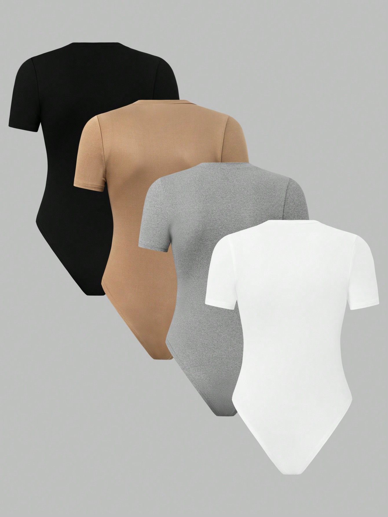 SHEIN Essnce Ladies' Solid Color Round Neck Bodysuit | SHEIN