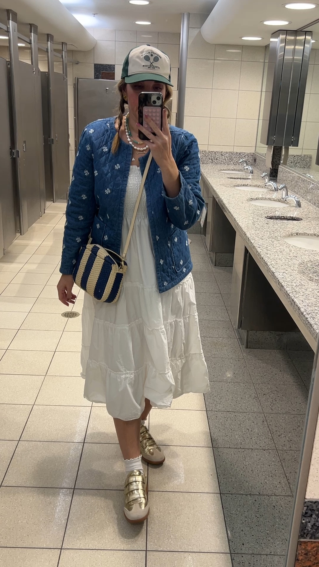 Travel OOTD.  This chambray quilted jacket is reversible and on sale! 

#LTKFindsUnder100 #LTKSaleAlert #LTKMidsize