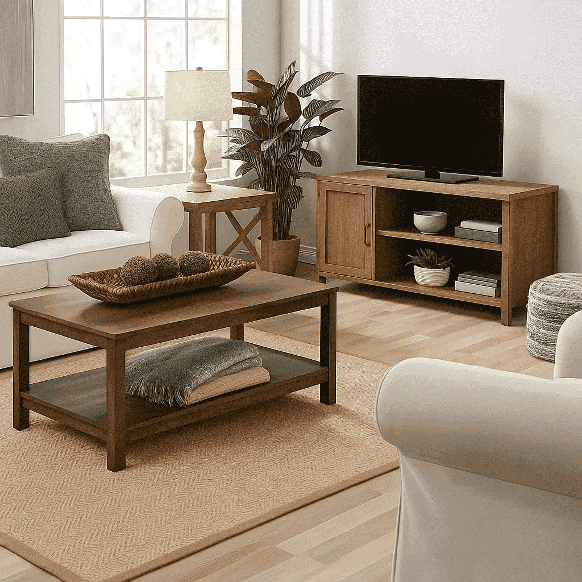 Dowellia Farmhouse Rectangle Coffee Table, Rustic Weathered Oak | Walmart (US)