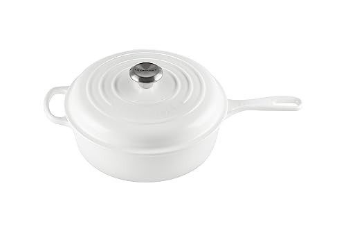 Le Creuset Enameled Cast Iron Signature Cassadou, 3.75 qt., White | Amazon (US)