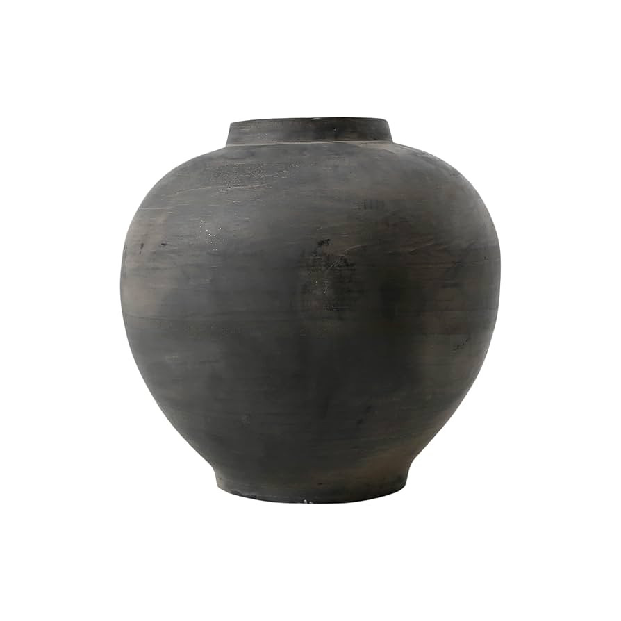Artissance Vintage Vase – 10" Small Rustic Pottery Vase for Decor, Handmade Gray Apple-Shaped T... | Amazon (US)