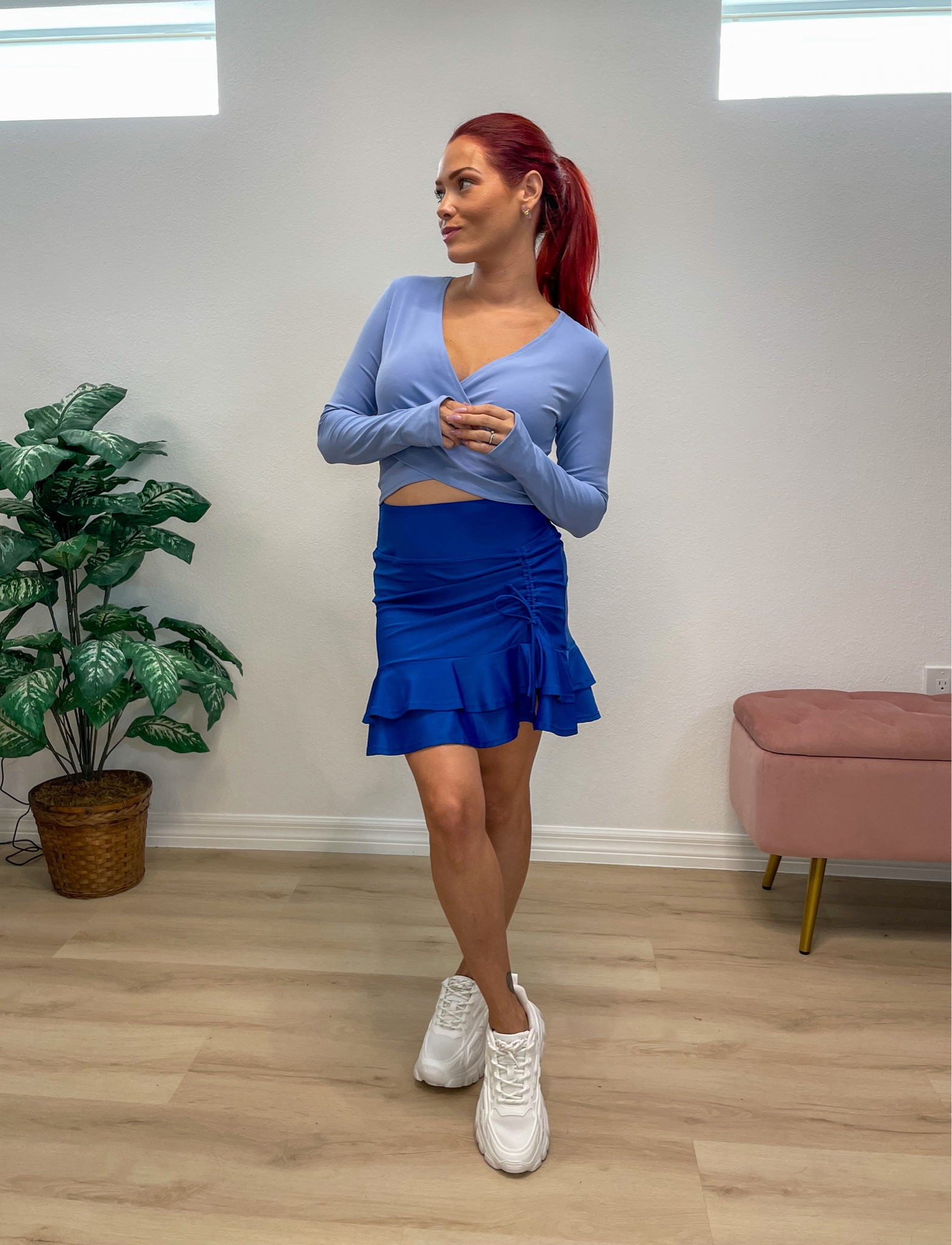 Cute and sassy to go work out. The skirt has an adjustable feature on the left side so you can control the length. Wearing size small for top and skirt, both TTS. #womensstyle #workout #amazonfashion

#LTKFindsUnder50 #LTKStyleTip #LTKFitness