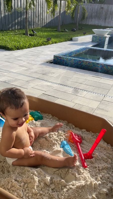 Summertime fun in our new sandbox ☀️
My 8 month old loves it! Perfect for sensory play for babies, fun for young kids too. Great quality and size, also love that it has a cover! Shop it below.

#LTKSeasonal #LTKbaby #LTKkids