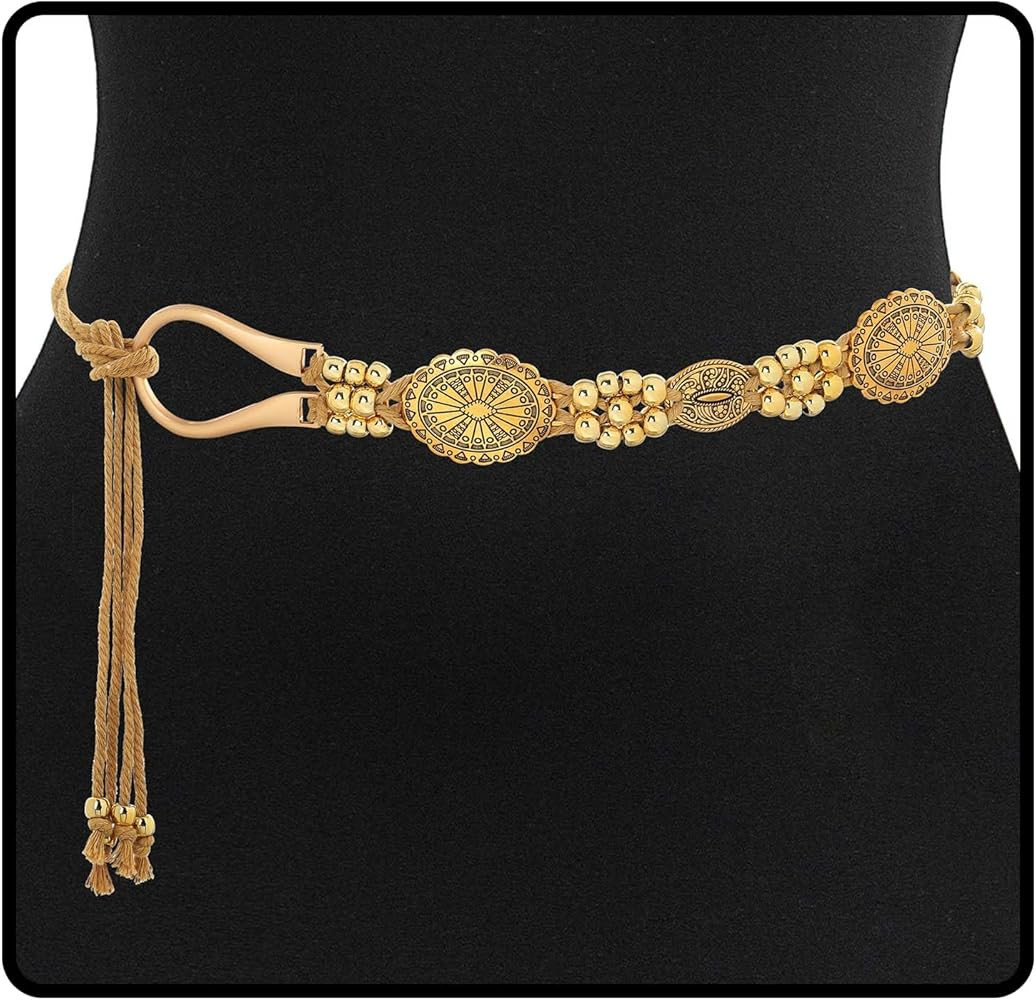Navoky Western Concho Belt Woman Turquoise Cowgirl Rope Waist Belts Silver Country Concert Outfit... | Amazon (US)
