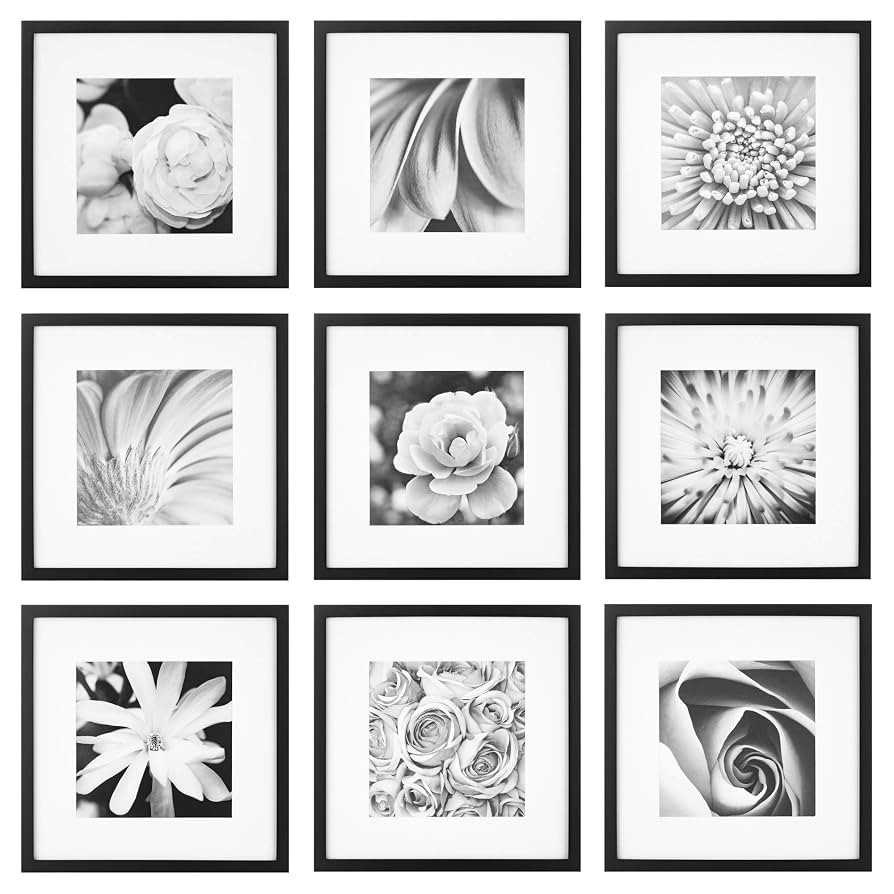 Gallery Perfect's 9-Piece - Square Photo Frame - Stunning Display with Frame Wall Gallery Kit - D... | Amazon (US)