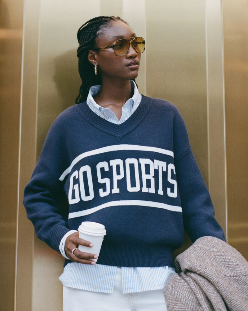 Women's Go Sports LuxeLoft V-Neck Sweater | Women's Tops | Abercrombie.com | Abercrombie & Fitch (US)