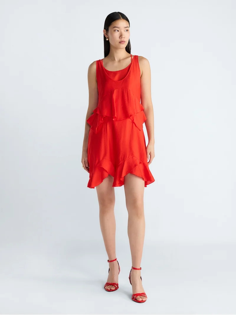 Devil Wears Prada Scoop Collection Women’s and Women's Plus Mini Ruffle Tank Dress, Sizes XS-4X | Walmart (US)