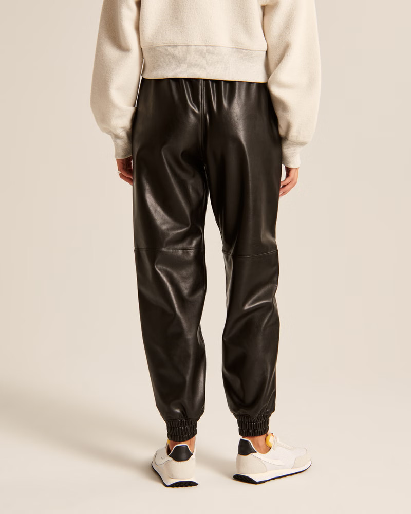 Women's Vegan Leather Sunday Joggers | Women's New Arrivals | Abercrombie.com | Abercrombie & Fitch (US)