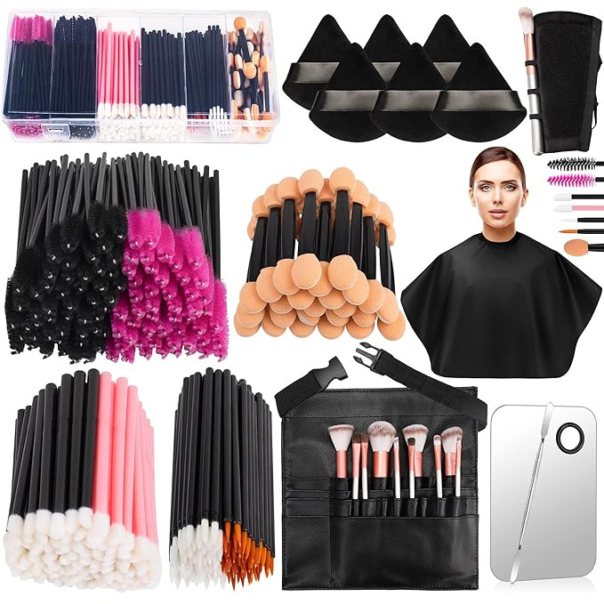 Disposable Makeup Applicators Kit, Includes Disposable Mascara Wands Eyeliner Brushes Eyeshadow L... | Amazon (US)