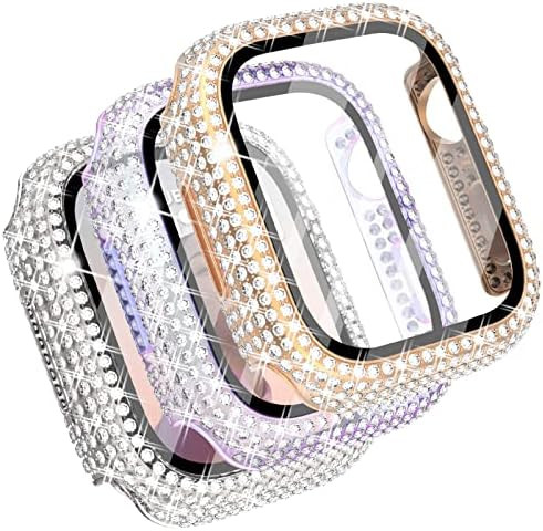 Fullife 3-Pack Compatible with Apple Watch 41mm 45mm Protective Bumper with Tempered Glass Protec... | Amazon (US)