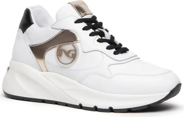 NeroGiardini Logo Leather Wedge Sneaker | Nordstrom | Nordstrom