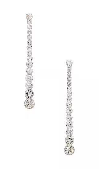 x REVOLVE Crystal Droplet Earrings in Silver | Revolve Clothing (Global)