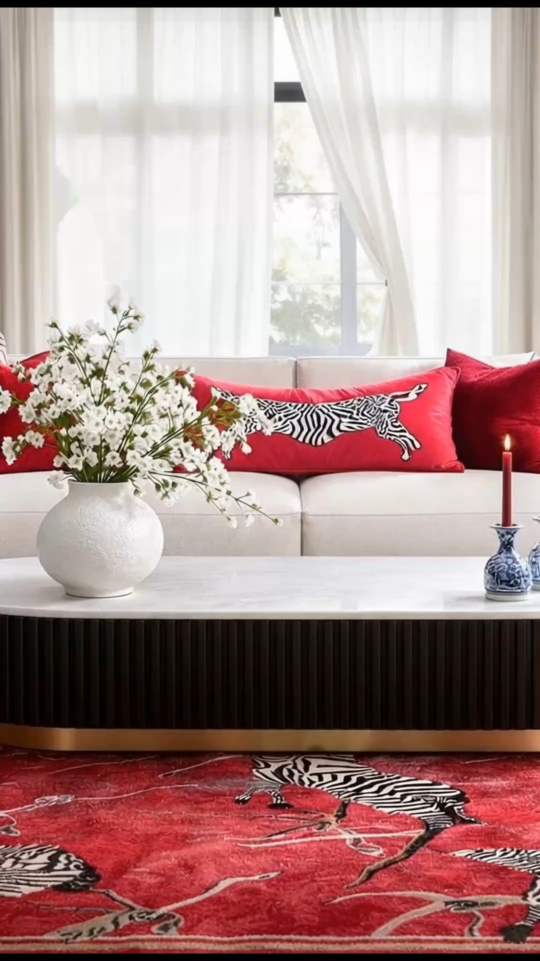 An elegant living room moment — clean lines, bold graphic accents, and just enough red to make it memorable.

The zebra rug grounds the space, while the elongated lumbar adds a refined, playful edge.
Balanced. Graphic. Thoughtfully composed.



#LivingRoomEdit #ElevatedInteriors #DesignerDetails #GraphicDecor #CuratedHome #LTKhome #NeutralWithBold #ModernClassic

#LivingRoomEdit #ElevatedInteriors #DesignerDetails #GraphicDecor #CuratedHome #LTKhome #NeutralWithBold #ModernClassic

#LTKSaleAlert #LTKHome