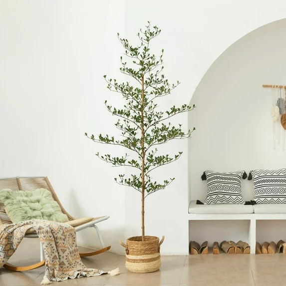 DR.Planzen 7ft Faux Black Olive Tree - Realistic Potted Artificial Tree with Natural Trunk & Silk... | Walmart (US)