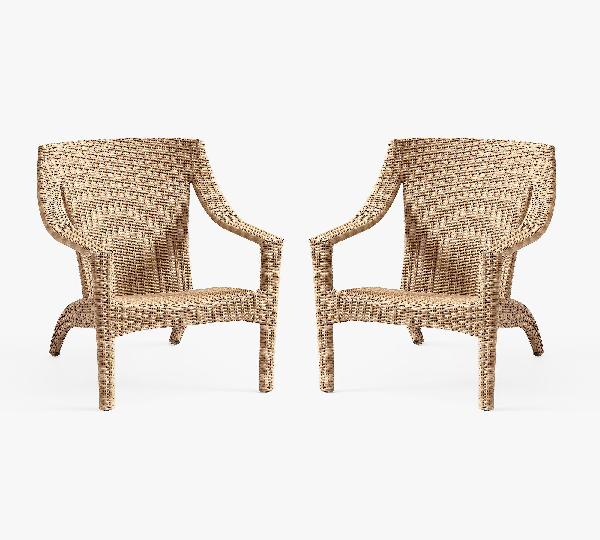 Huntington Wicker Stacking Outdoor Adirondack, Set of 2 | Pottery Barn (US)