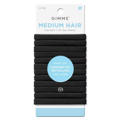 Gimme Beauty Medium Hair Tie Bands - Black - 12ct | Target