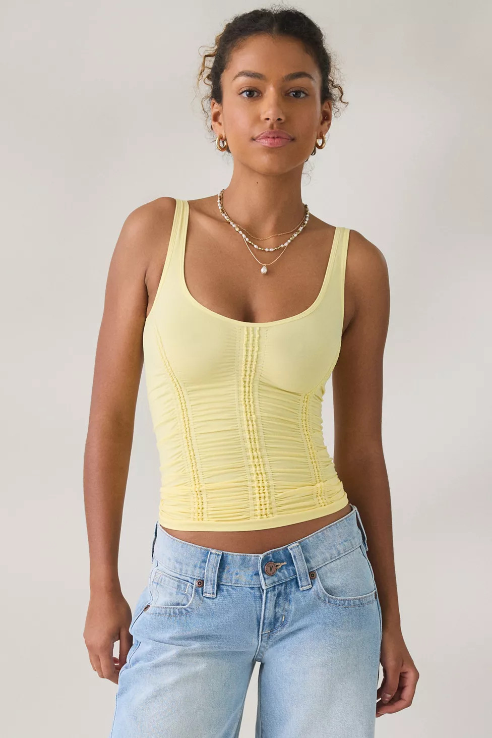 Out From Under College Sweetheart Ruched Seamless Knit Tank Top | Urban Outfitters (US and RoW)