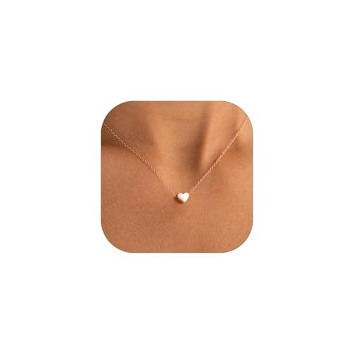 ChicSilver Rose Gold Plated Sterling Silver Tiny Heart Pendant Necklace Endlessness Love Dainty Necklace | Amazon (US)