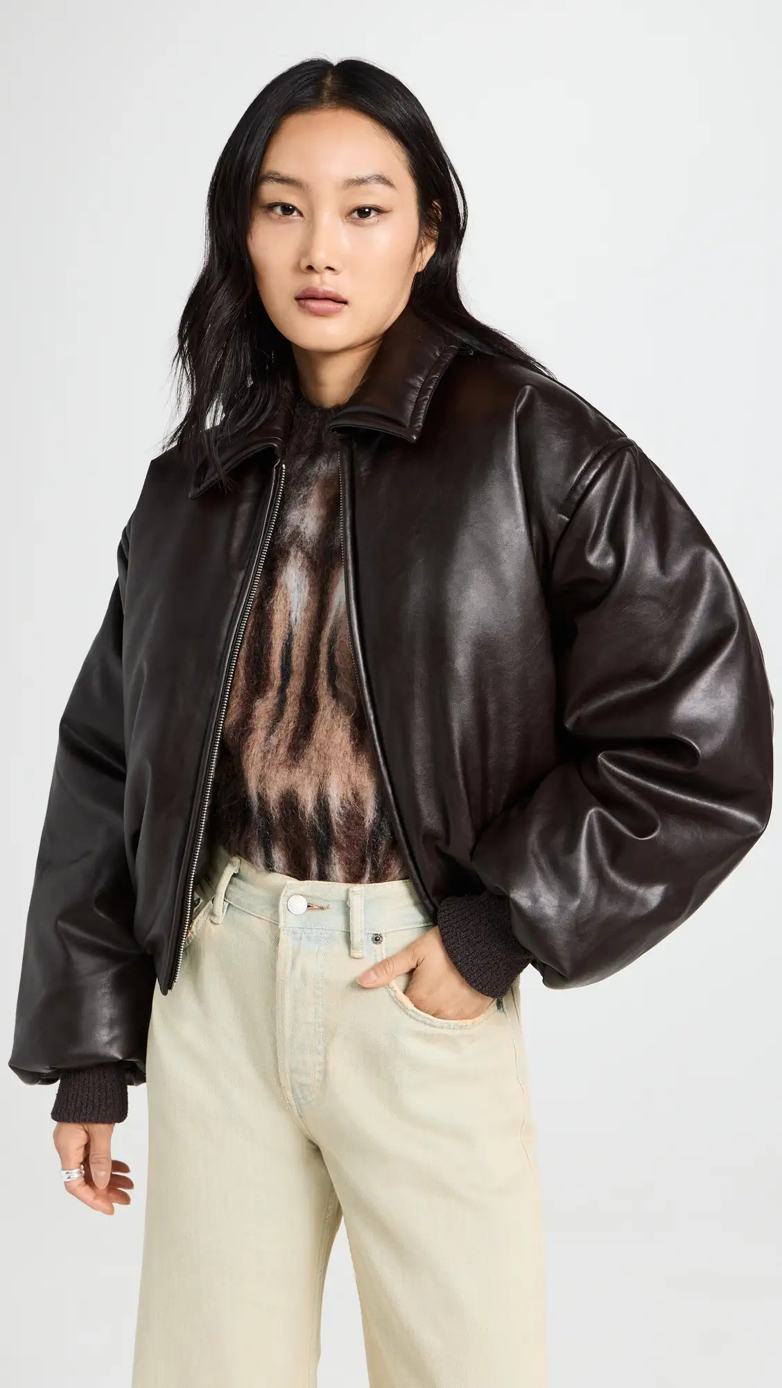 Acne Studios Faux Leather Bomber Jacket | Shopbop | Shopbop