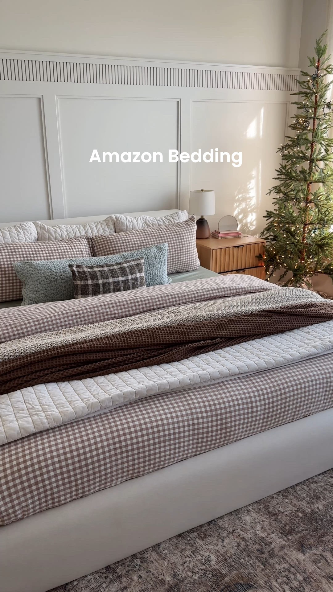 New bedding refresh for winter 🤎 Only spend $46 on our new gingham duvet + shams! I reused the rest of our bedding that we already had and I love how it came together😍

Linking my Target quilt, Amazon duvet, amazon quilt, Christmas tree, area rug, and our nightstands!

Our bed is the Ophelia Bed from Robe Concepts!

Amazon, amazon home, amazon finds, amazon bedroom, bedding, duvet cover, bedding set, affordable home decor

#LTKHome #LTKHoliday