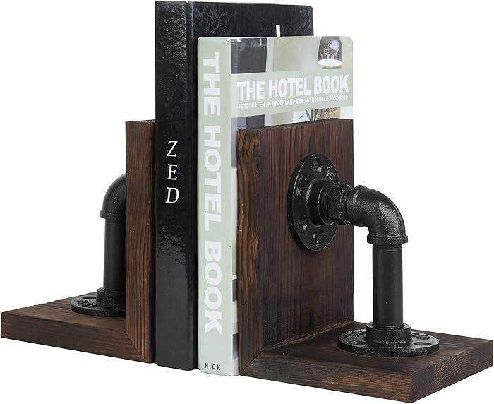 MyGift Book Ends Decorative, Bookends for Shelves,Metal Bookends for Heavy Books, Office Decor fo... | Amazon (US)