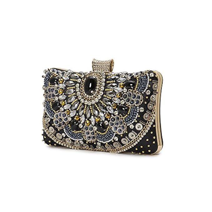 Vintage Bag for Women clutch crystal diamonds handle ladies gold handbags shoulder bag evening bags | Amazon (US)