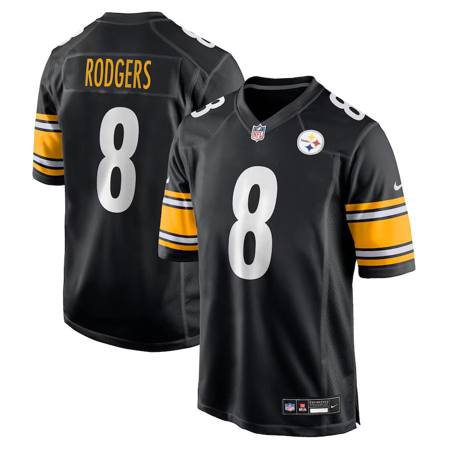 Men's Pittsburgh Steelers Aaron Rodgers Nike Black Game Jersey | NFL Shop