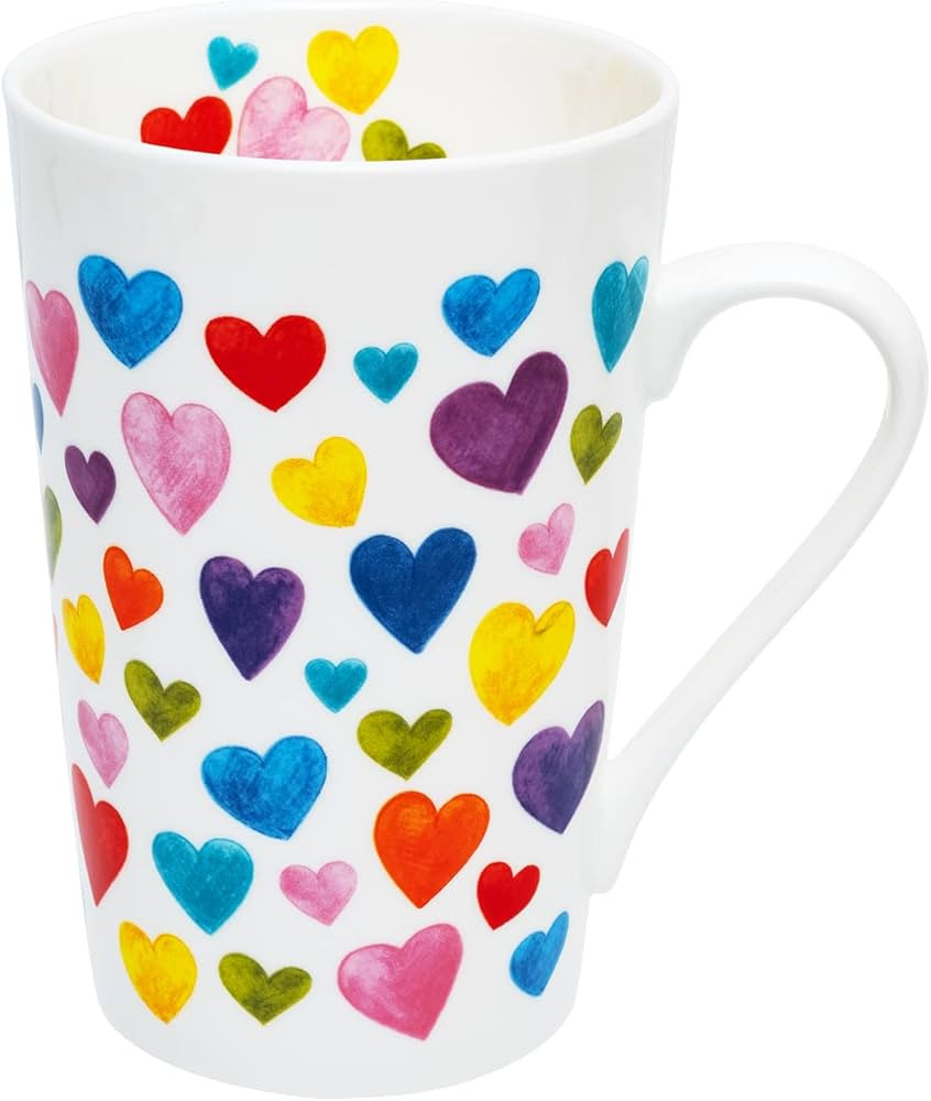 Heart Coffee Mug Heart Shaped Coffee Mugs Bone China Cute Coffee Mug Valentine's Day birthday Gif... | Amazon (US)