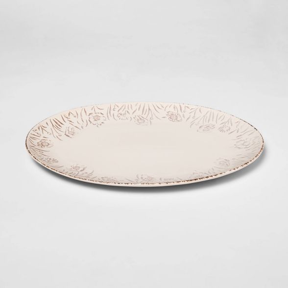 15" x 10" Stoneware Floral Serving Platter - Threshold™ | Target