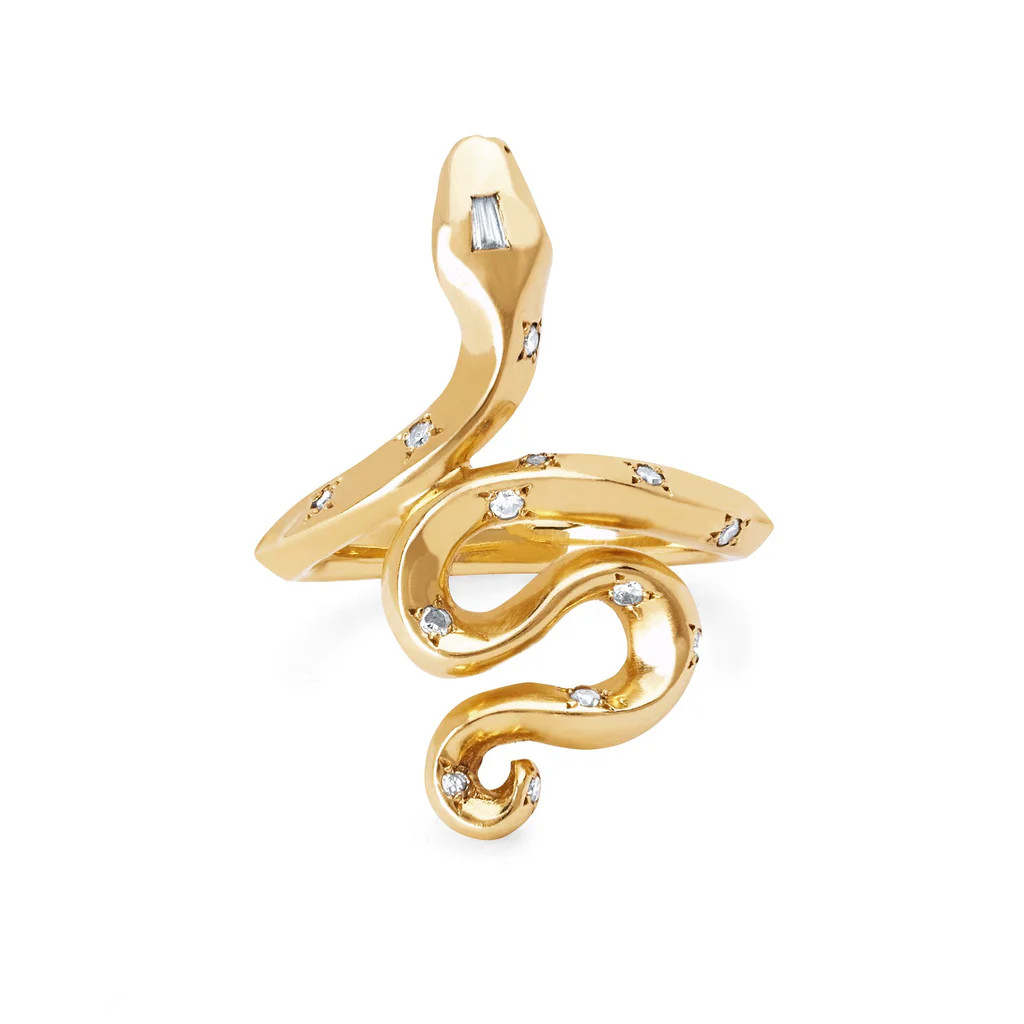 Kundalini Snake Ring with Star Set Diamonds | Logan Hollowell