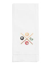 Linen Blend Hand Embroidered Billiards Hand Towel | TJ Maxx