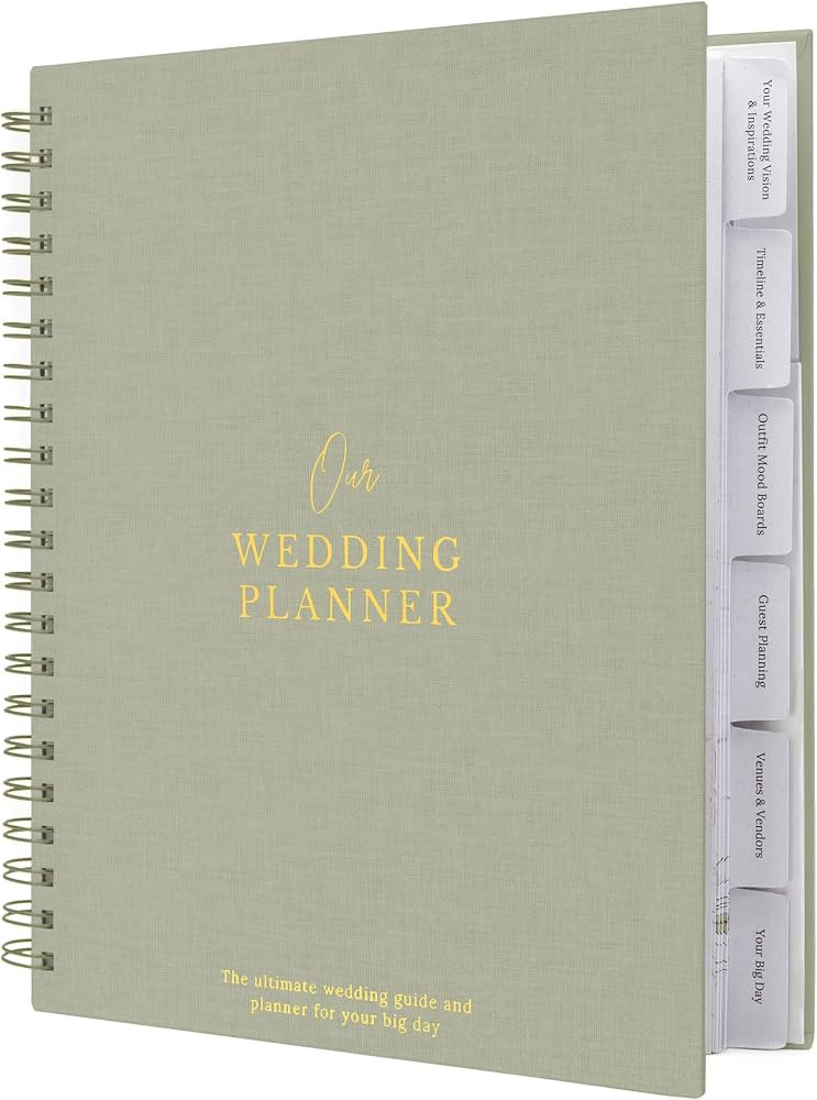 Comprehensive Wedding Planner Book and Organizer for the Bride - Linen Wedding Planning Book, Eng... | Amazon (US)