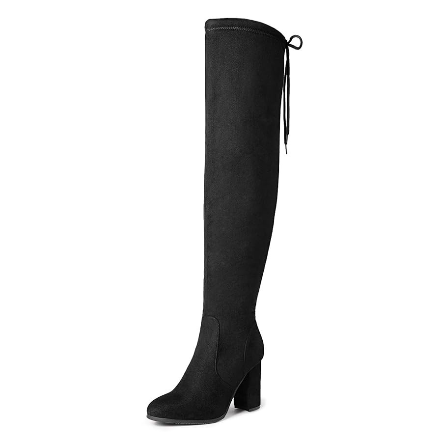 DREAM PAIRS Women's Thigh High Over The Knee Fashion Boots Block Mid Heel Long Sexy Faux Fur Boot... | Amazon (US)