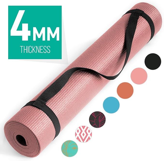 Nicole Miller Yoga Workout Mat, Thick Yoga Exercise Mat for Home Gym with Carrying Strap | Amazon (US)